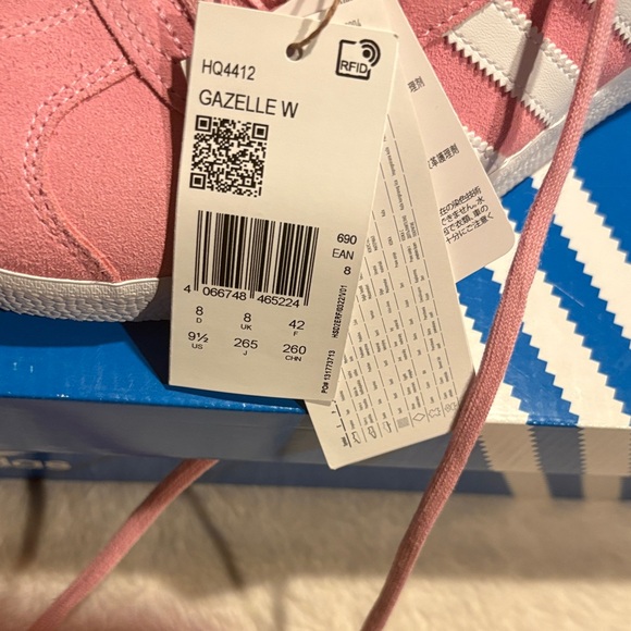 adidas Gazelle Soft Pink and White Sneakers - Picture 2 of 5